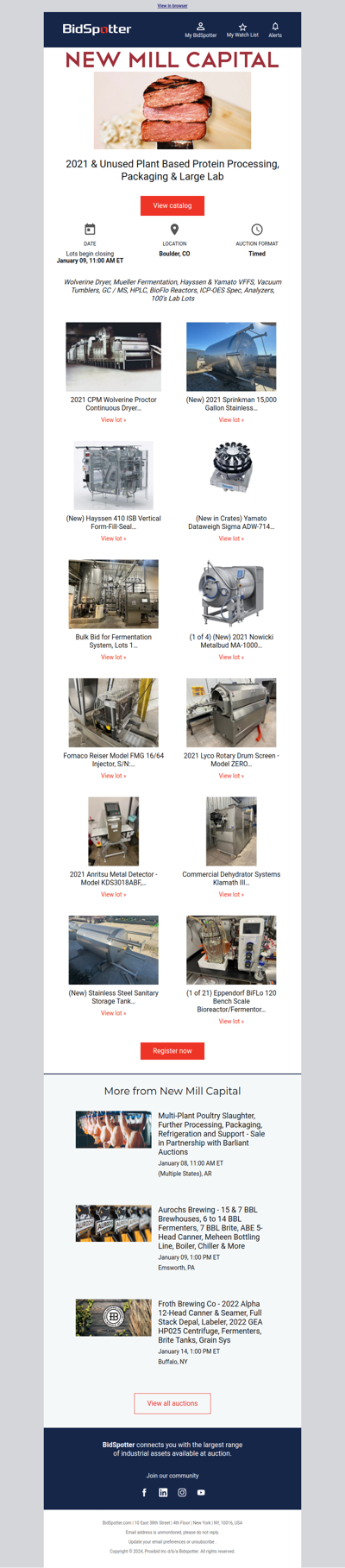 Unused Protein Processing, Packaging and Deyhdration