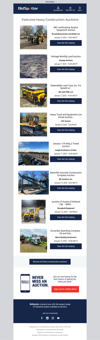 Featured Heavy Construction Auctions