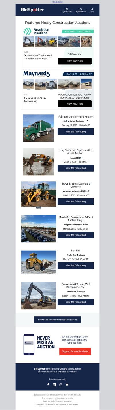 Featured Heavy Construction Auctions