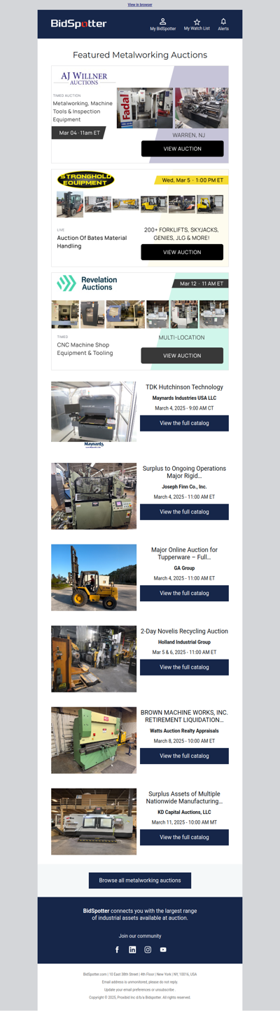 Featured Metalworking auctions