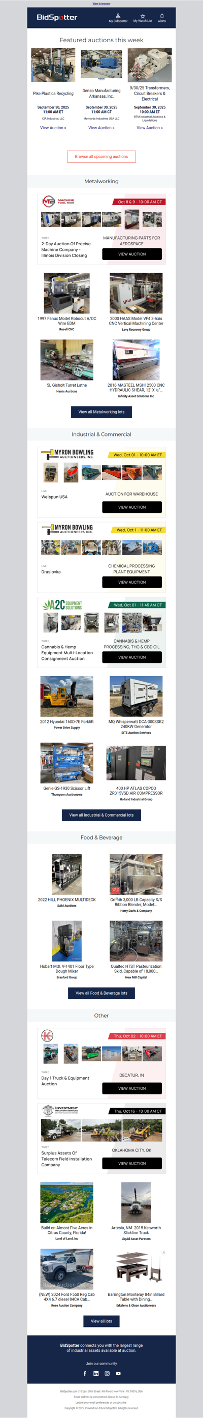 Upcoming BidSpotter Auctions - Don't Miss Out