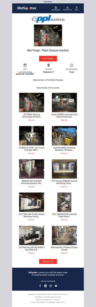 Rex Forge - Plant Closure Auction
