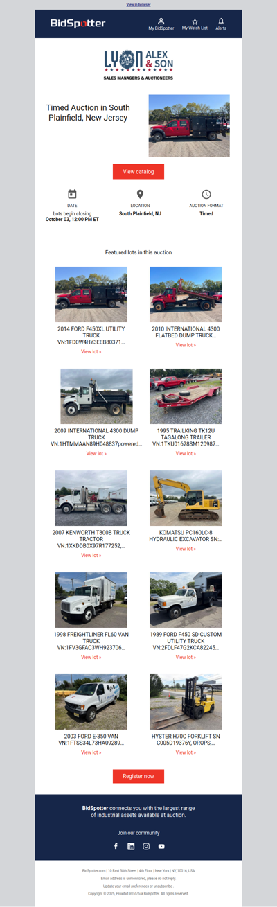 Timed Auction in South Plainfield, New Jersey