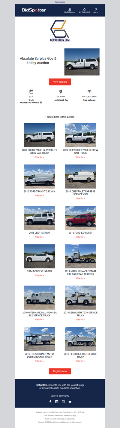 Absolute Surplus Gov & Utility Auction | October 10