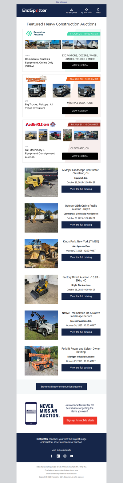 Featured Heavy Construction Auctions