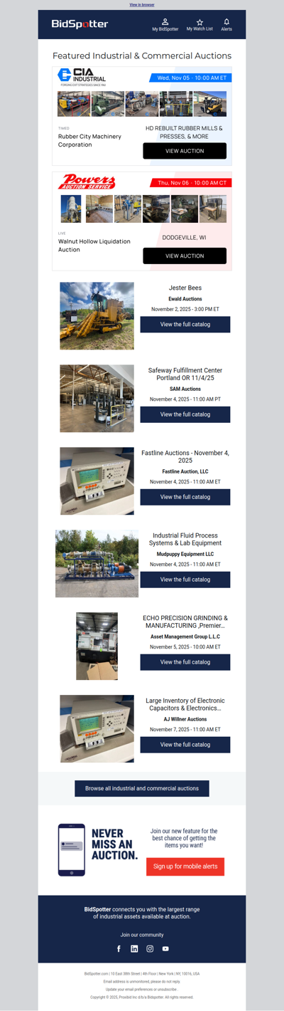 Featured Industrial and Commercial Auctions