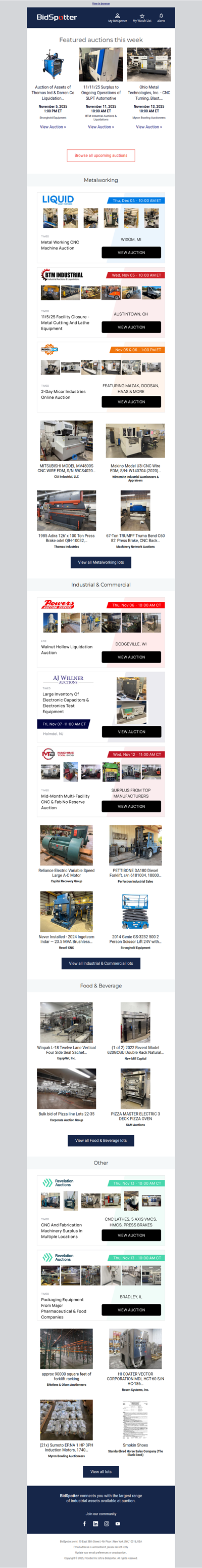 Upcoming BidSpotter Auctions - Don't Miss Out