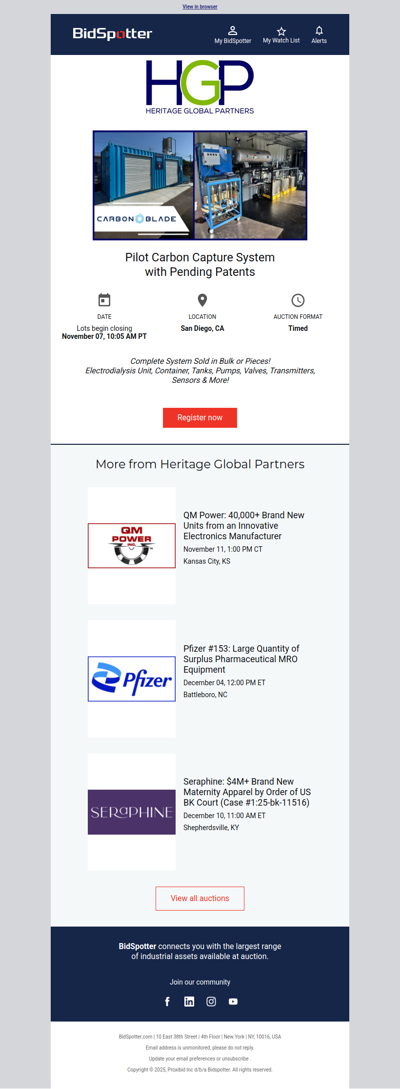 Bidding Now Open! Pilot Carbon Capture System with Pending Patents