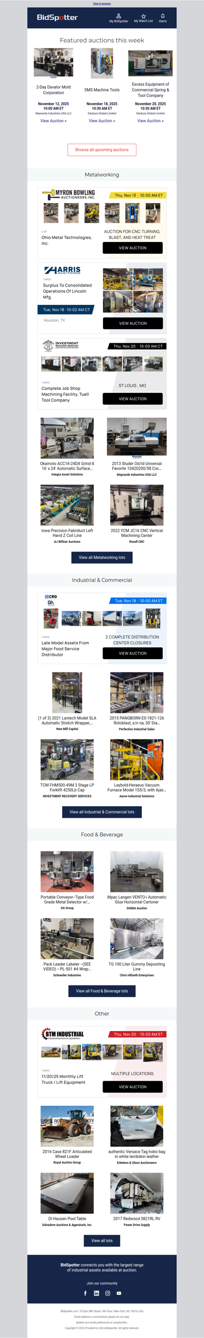 Upcoming BidSpotter Auctions - Don't Miss Out