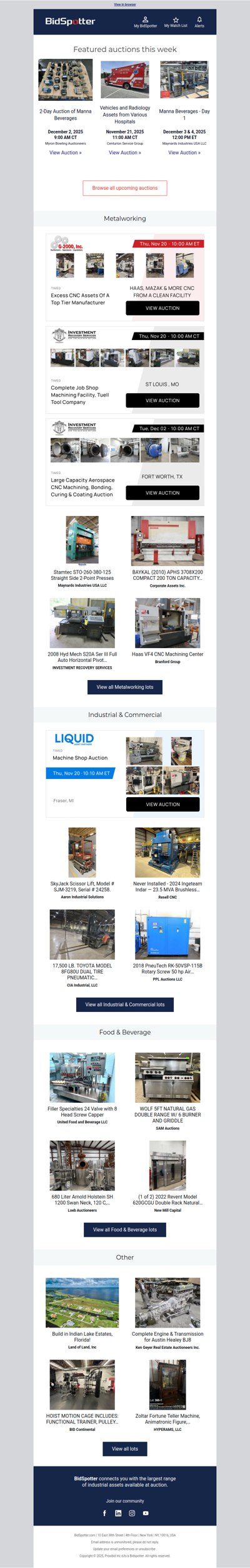 Upcoming BidSpotter Auctions - Don't Miss Out