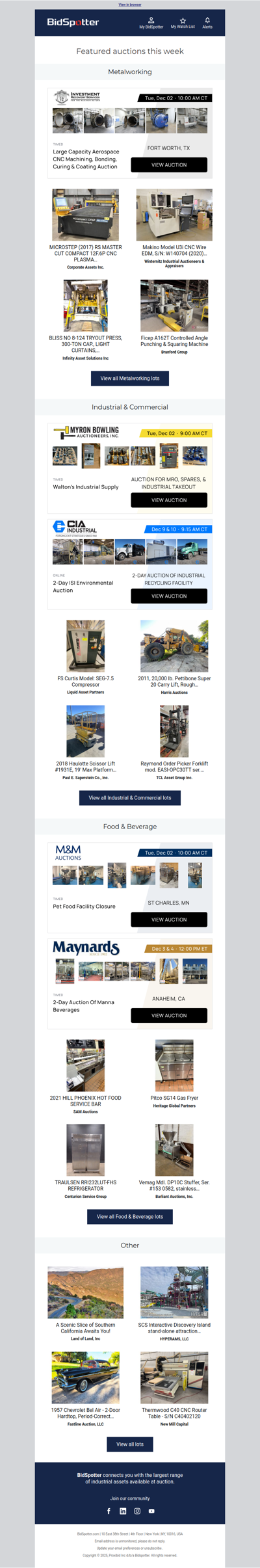 Upcoming BidSpotter Auctions - Don't Miss Out