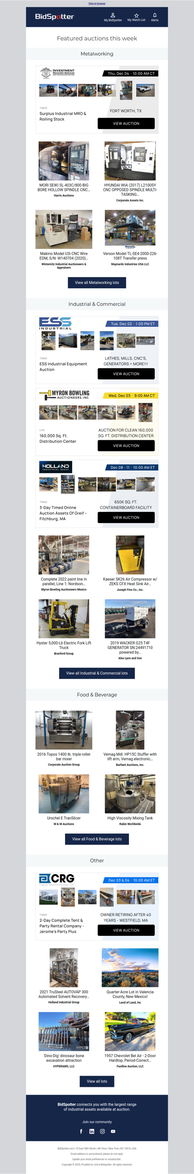 Upcoming BidSpotter Auctions - Don't Miss Out