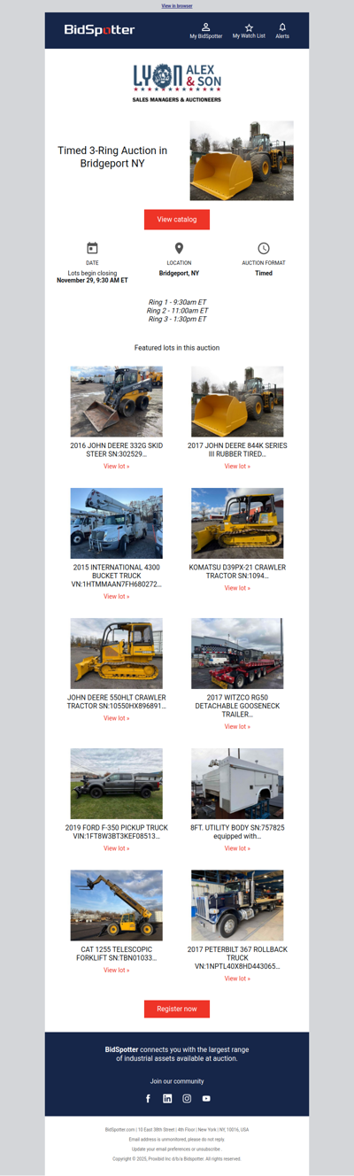 Timed 3-Ring Auction in Bridgeport NY