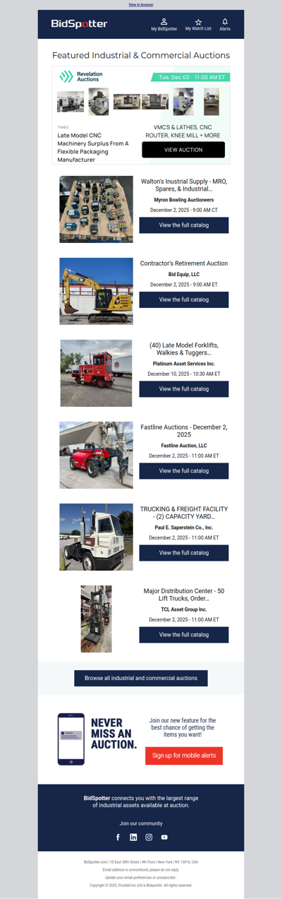 Featured Industrial and Commercial Auctions