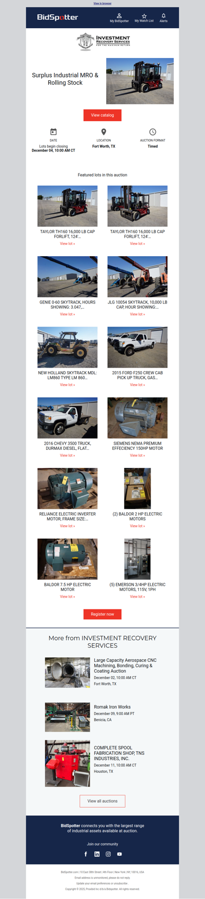 Surplus Industrial MRO & Rolling Stock