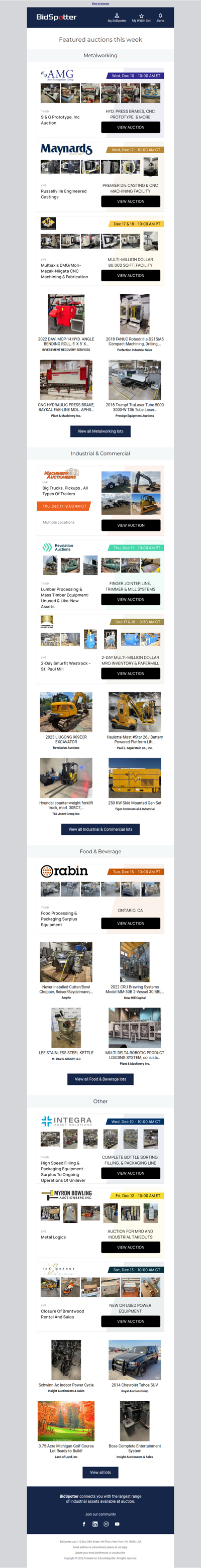 Upcoming BidSpotter Auctions - Don't Miss Out