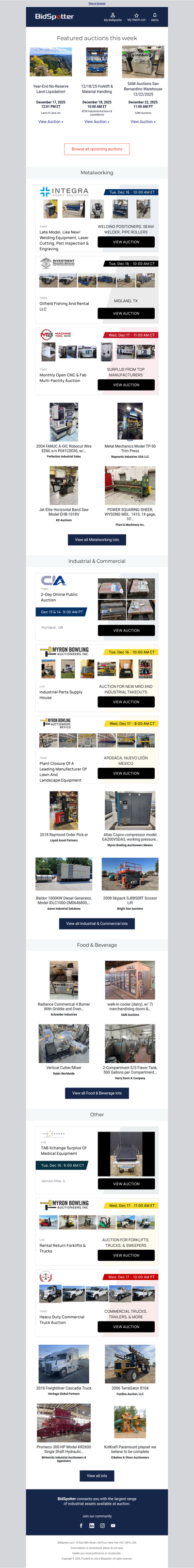 Upcoming BidSpotter Auctions - Don't Miss Out