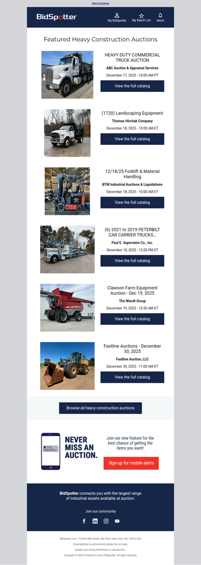 Featured Heavy Construction Auctions
