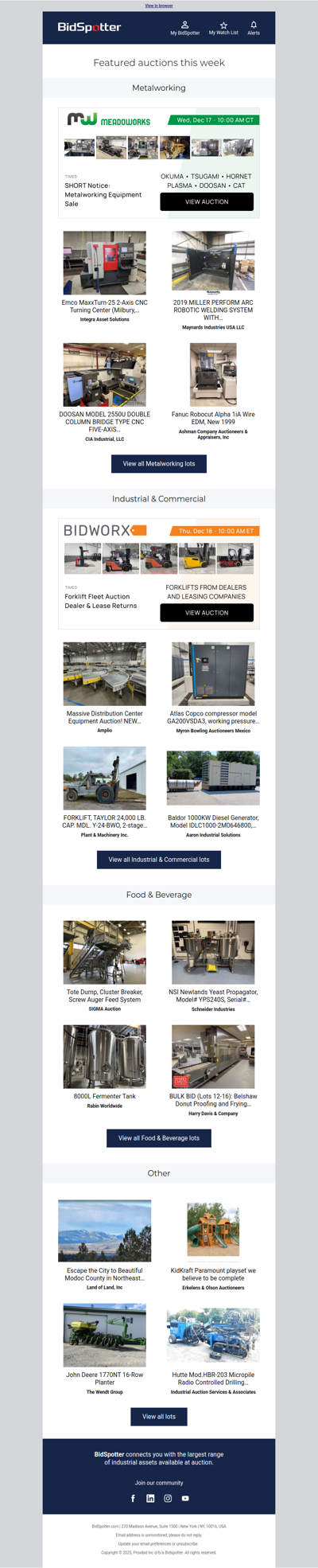 Upcoming BidSpotter Auctions - Don't Miss Out