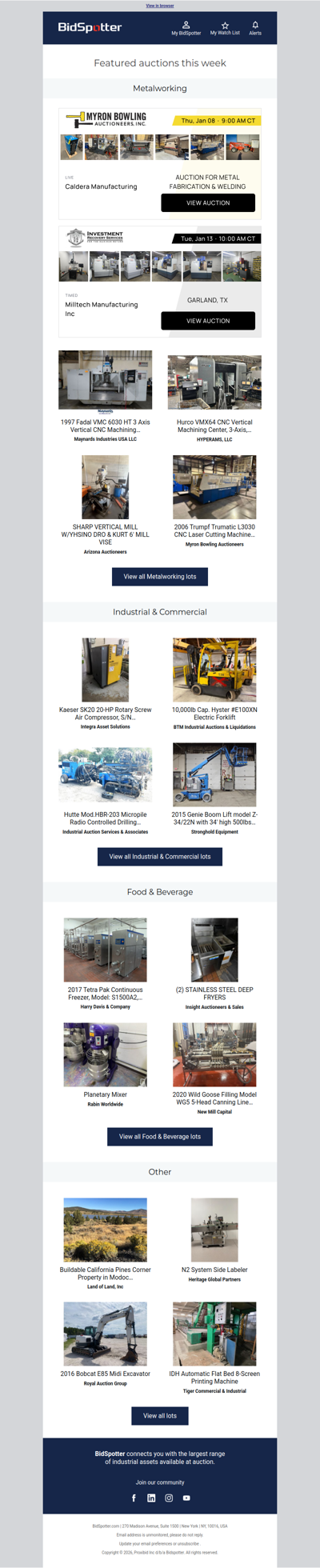 Upcoming BidSpotter Auctions - Don't Miss Out