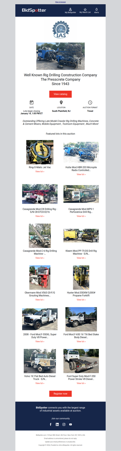 Well Known Rig Drilling Construction Company ! The Presscrete Company - Since 1943! | January 14