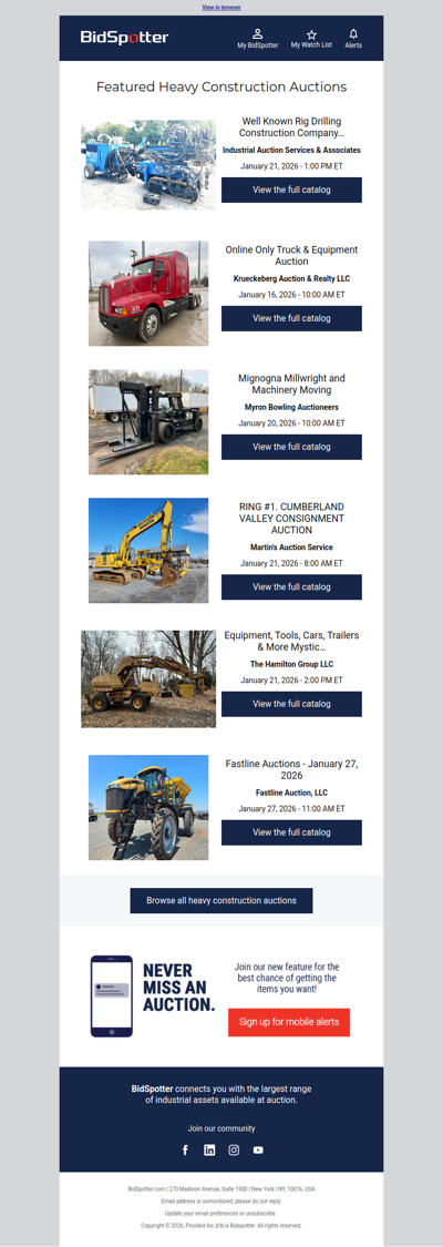 Featured Heavy Construction Auctions