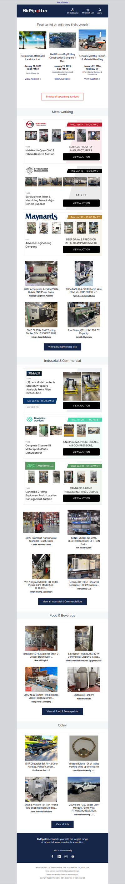 Upcoming BidSpotter Auctions - Don't Miss Out