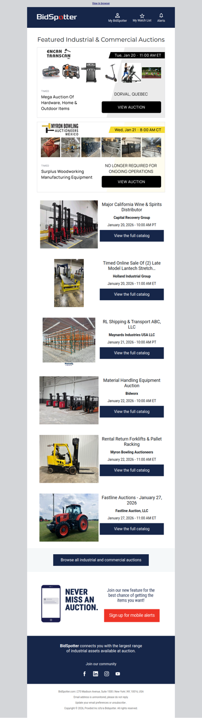Featured Industrial and Commercial Auctions