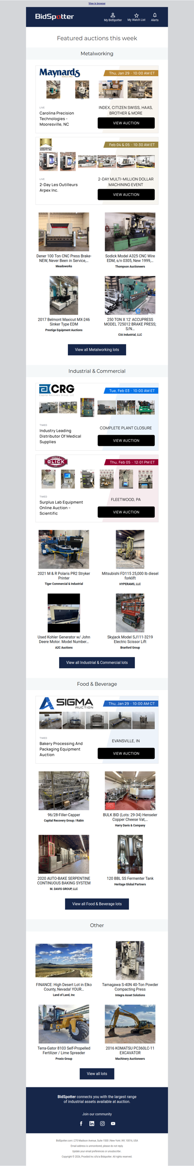 Upcoming BidSpotter Auctions - Don't Miss Out