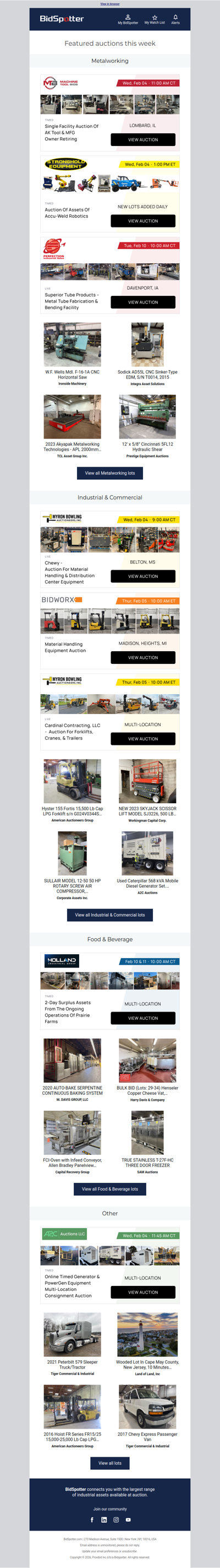 Upcoming BidSpotter Auctions - Don't Miss Out