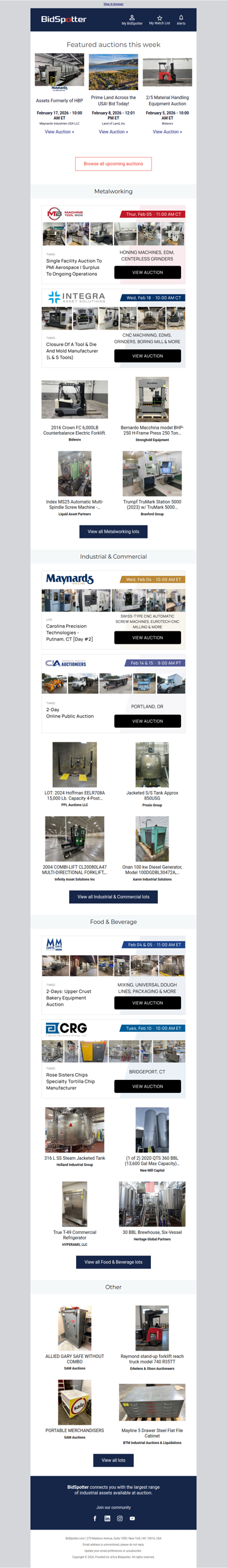 Upcoming BidSpotter Auctions - Don't Miss Out