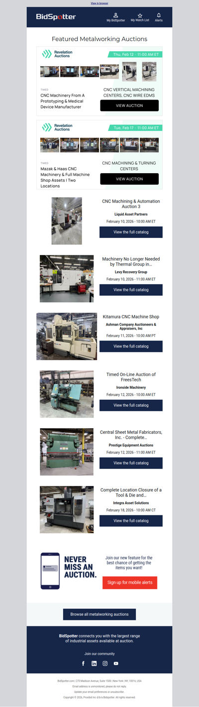 Featured Metalworking Auctions