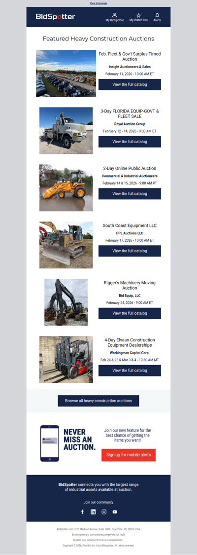 Featured Heavy Construction Auctions
