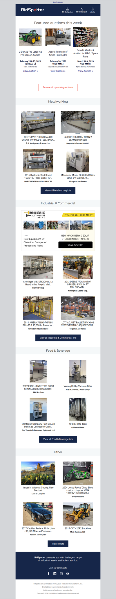 Upcoming BidSpotter Auctions - Don't Miss Out