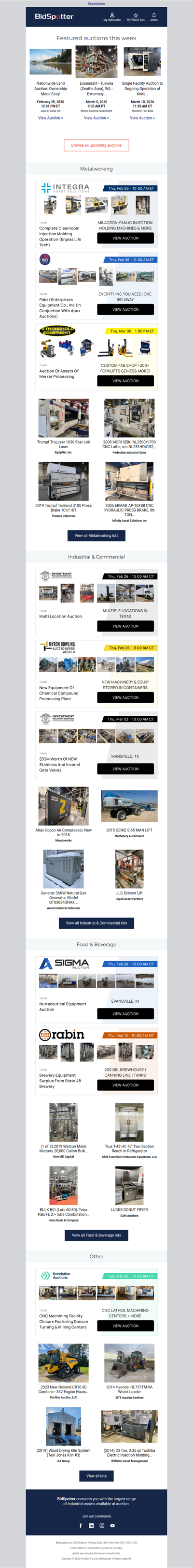 Upcoming BidSpotter Auctions - Don't Miss Out