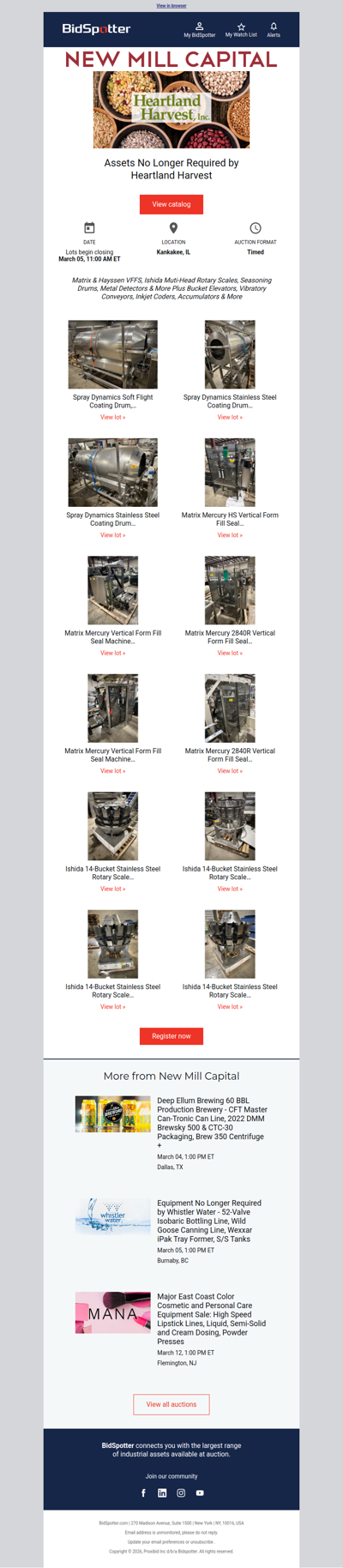 Snack Food Packaging & Seasoning Auction Ends 3/5