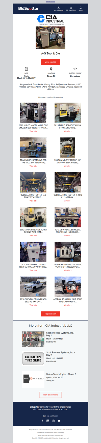 Auction of Long Time Tool & Die Shop