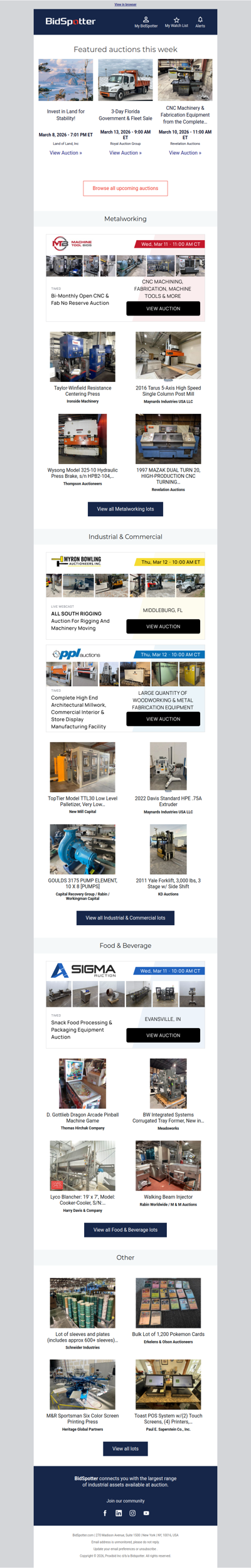 Upcoming BidSpotter Auctions - Don't Miss Out