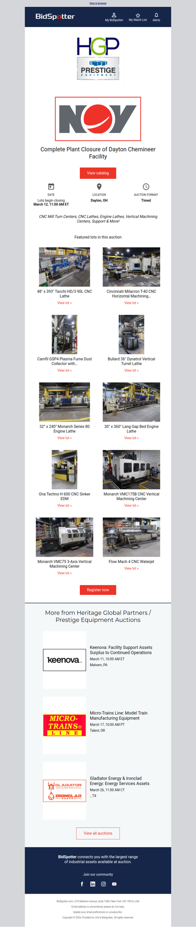 Dayton Chemineer Plant Closure Auction on 3/12 – Bid Now!