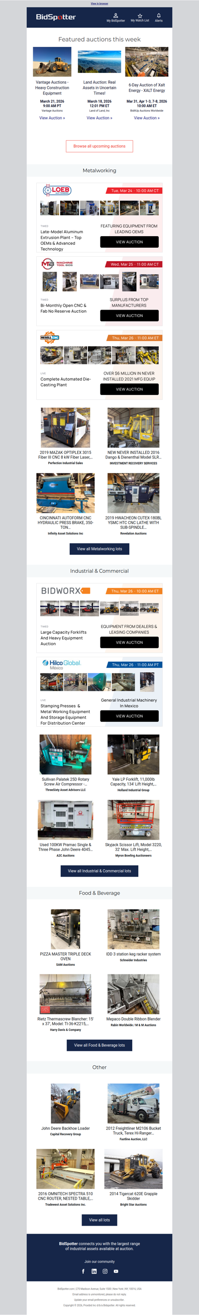 Upcoming BidSpotter Auctions - Don't Miss Out