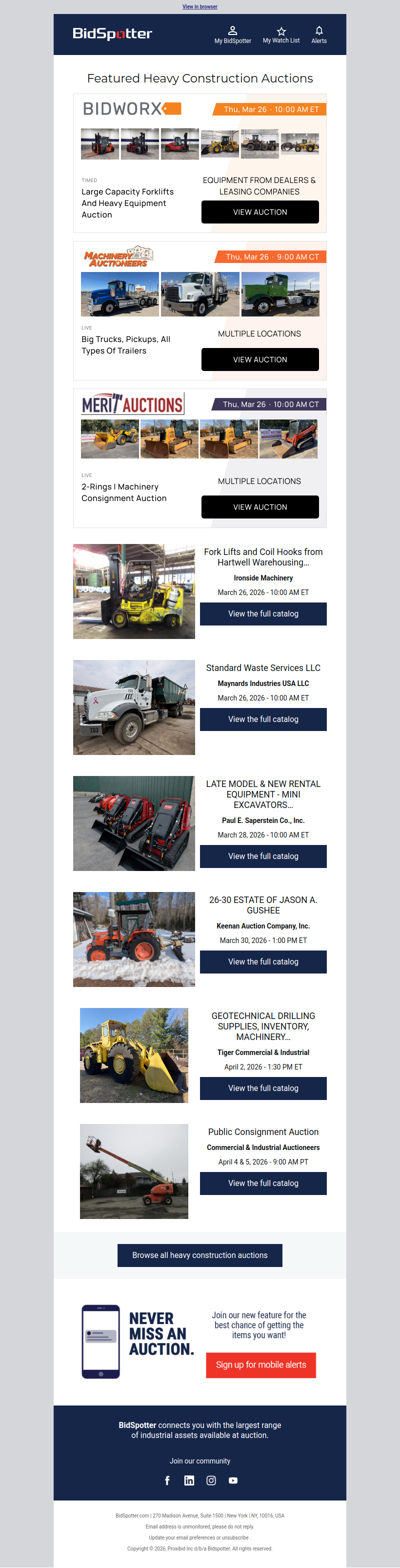 Featured Heavy Construction Auctions