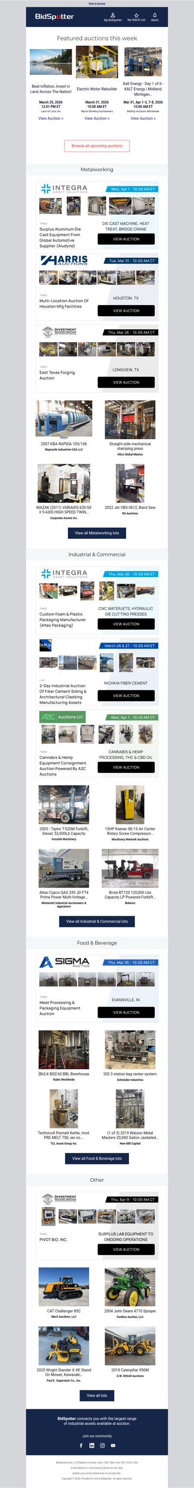 Upcoming BidSpotter Auctions - Don't Miss Out