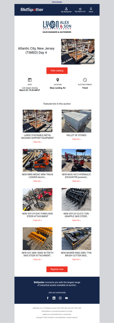 Timed Auction in Atlantic City, New Jersey