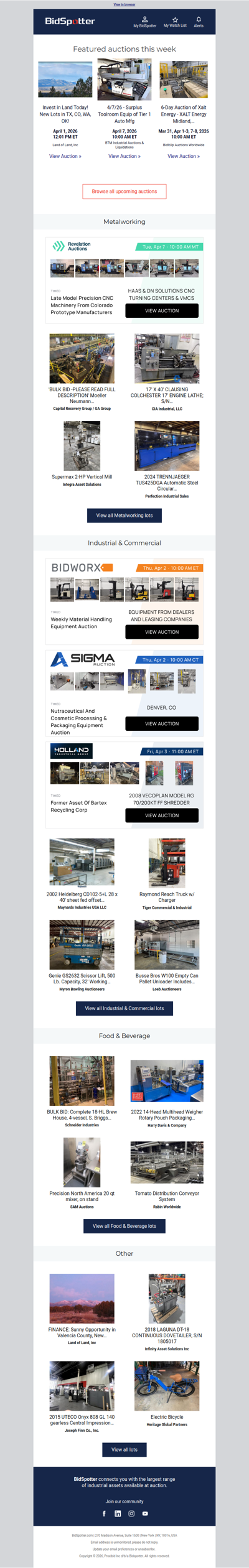 Upcoming BidSpotter Auctions - Don't Miss Out