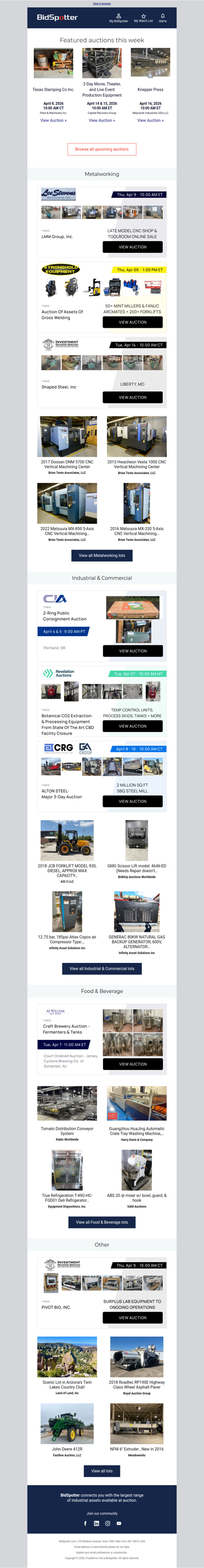 Upcoming BidSpotter Auctions - Don't Miss Out