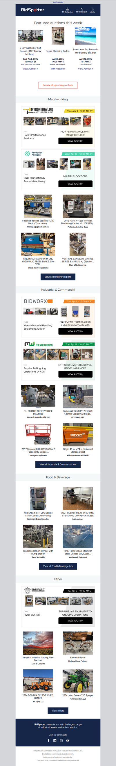 Upcoming BidSpotter Auctions - Don't Miss Out