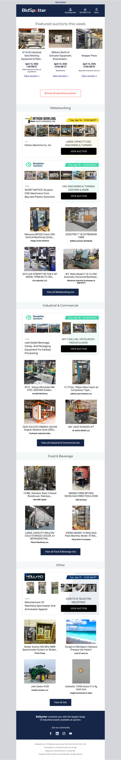 Upcoming BidSpotter Auctions - Don't Miss Out