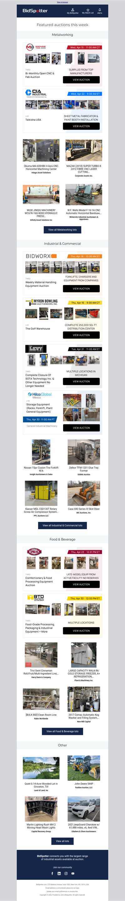 Upcoming BidSpotter Auctions - Don't Miss Out