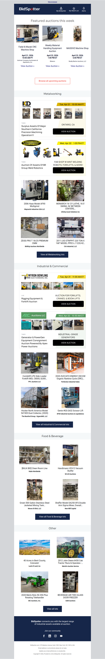 Upcoming BidSpotter Auctions - Don't Miss Out