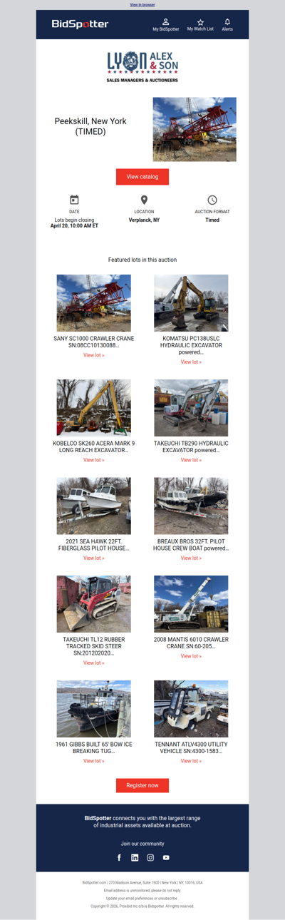 Timed Auction in Peekskill, New York